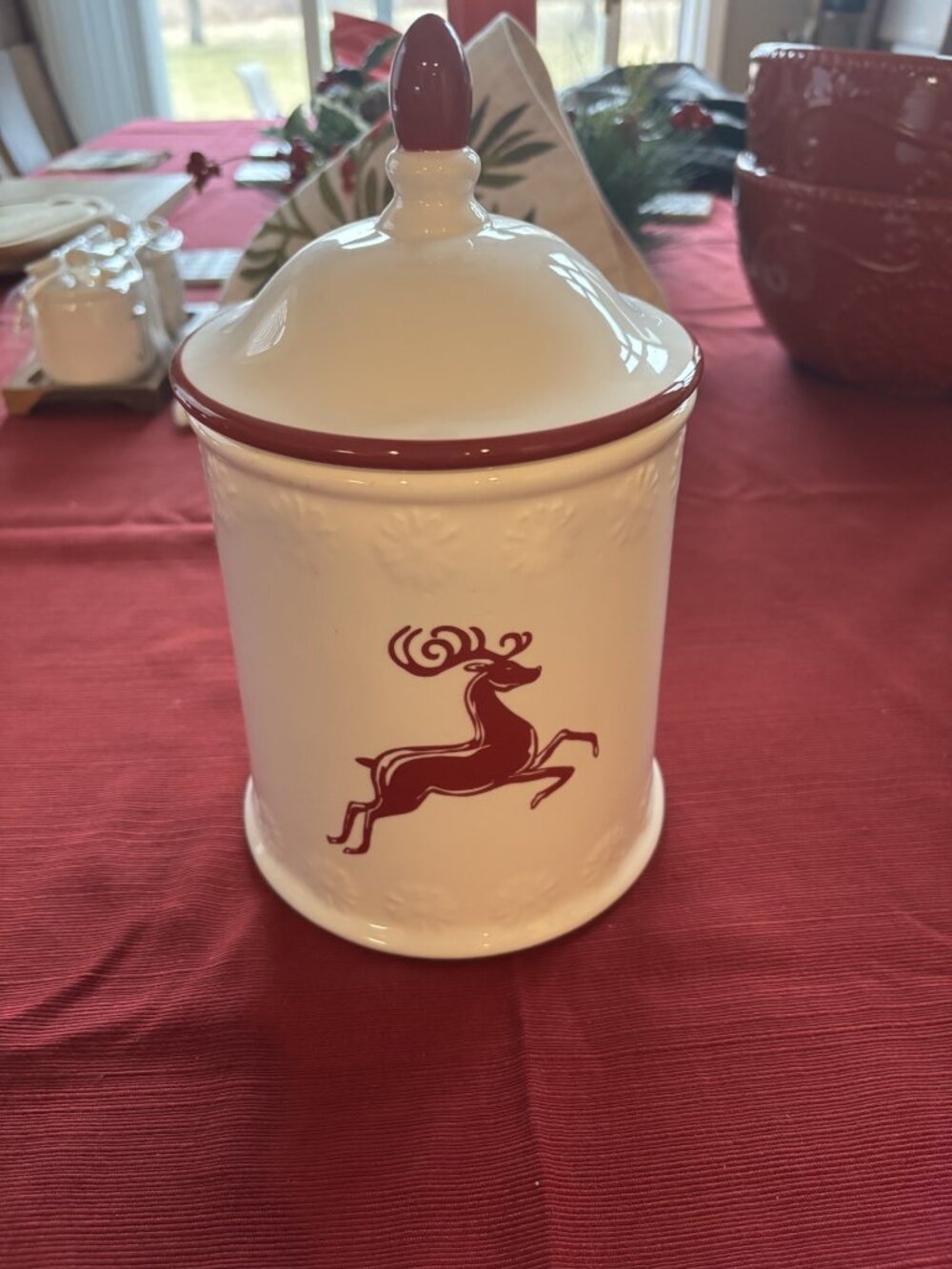 Christmas Theme Cookie Jar with Lid
